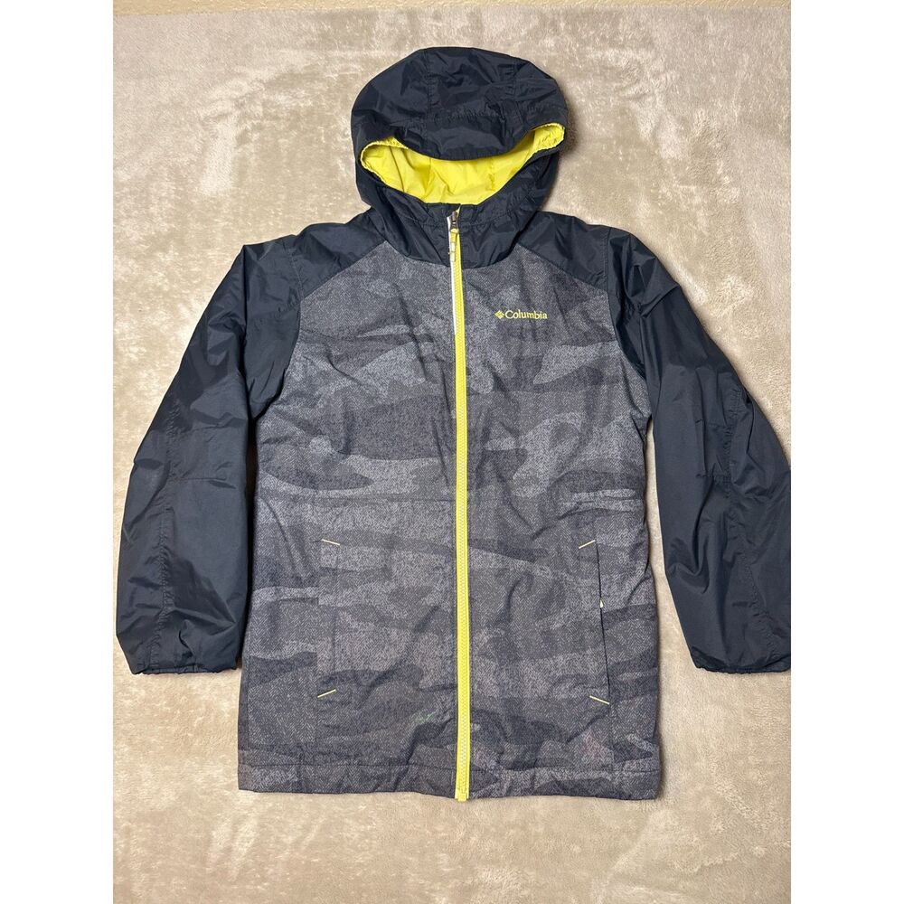 Columbia Snowpocalyptic Thermal Coil Waterproof Jacket Black Camo Youth Medium